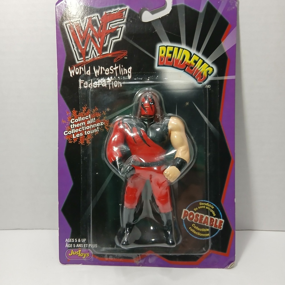 Vintage WWF WWE Justoys Bend-Ems KANE Series VIII 8 Wrestling Figure 1998 new
